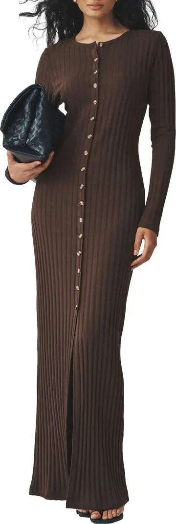 NEXT Long Sleeve Rib Maxi Dress | Nordstrom | Nordstrom