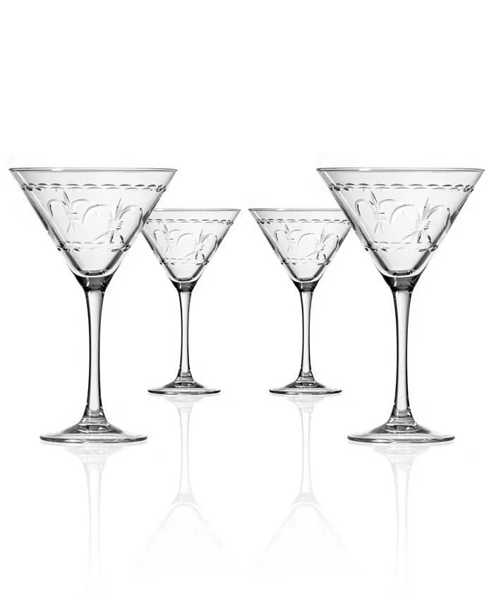 Fleur De Lis Martini 10Oz - Set Of 4 Glasses | Macy's