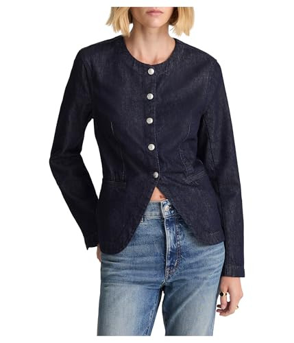 Madewell Womens Collarless Jacket in Rinse, Rinse Wash, 4 | Amazon (US)