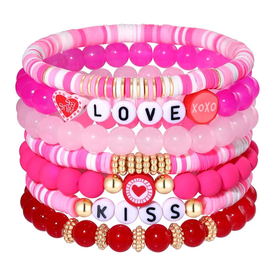 ARATLENCH Beach Bracelet Set for Women - Stack Rainbow Friendship Bracelets Clay Heishi Beads Sur... | Amazon (US)