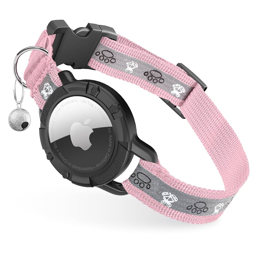 Reflective AirTag Cat Collar, Integrated Cat Tracker Collar with Air Tag Holder and Bell, Safety ... | Amazon (US)