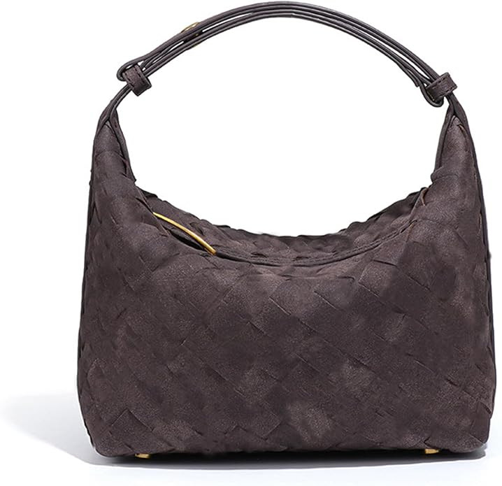 Suede Hobo Bag - Women's Woven Leather Shoulder Bag with Spacious Interior | Amazon (CA)