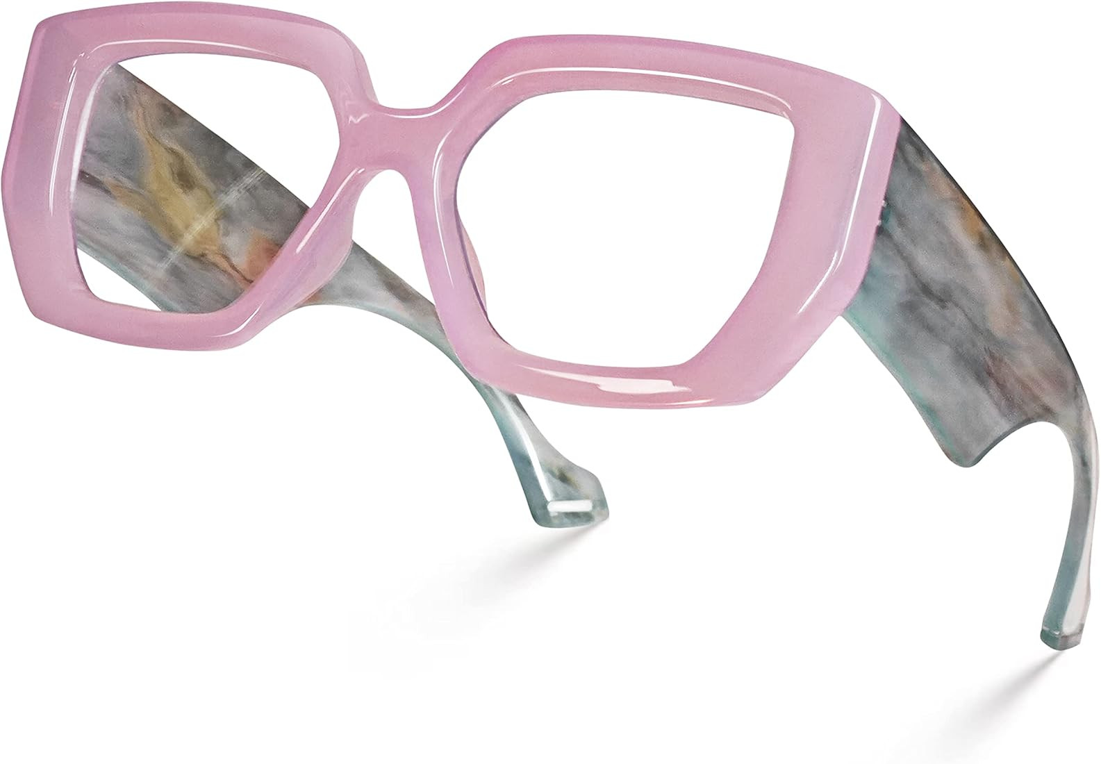 Oversized Square Blue Light Glasses for Women, Large Thick Frame Big Reading Eyewear for Computer... | Amazon (US)