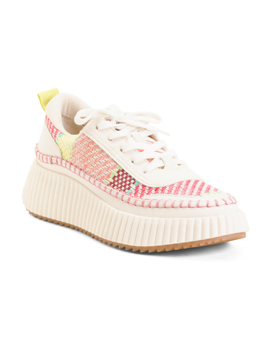 Woven Lace Up Sneakers | TJ Maxx