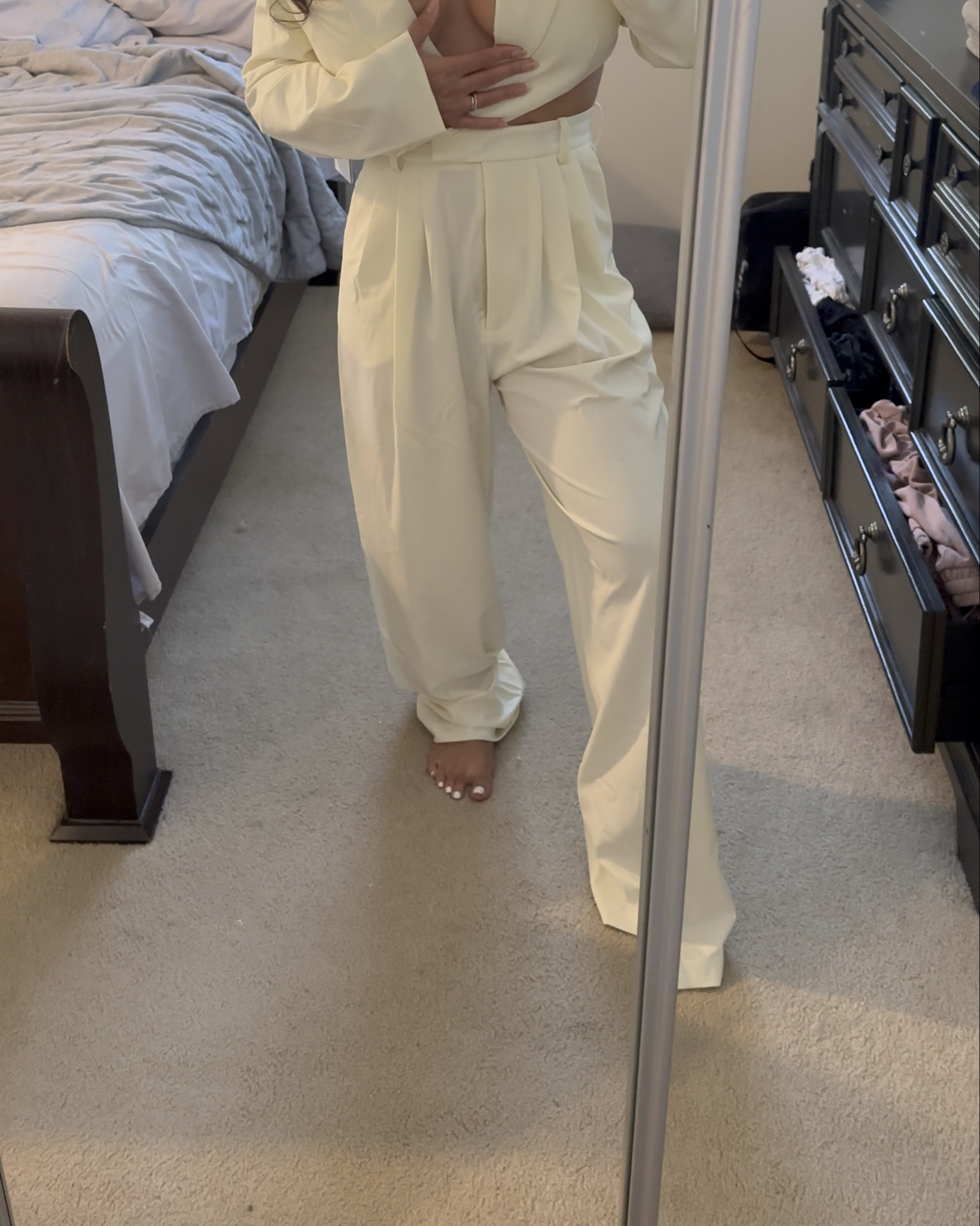 Keep or return? Let me know in the comments! Wasn’t sure about it at first, but now I feel like once I tailor it it’ll be a winner! The legs need to be taken in so that they aren’t as wide, the sleeves have to be taken up and, of course, it’s too long. I see the potential!

#ronnykobo #jumpsuits #jumpsuit #onepiece #outfitideas #tailored #suits #sexysuits 

#LTKWatchNow #LTKSaleAlert #LTKStyleTip