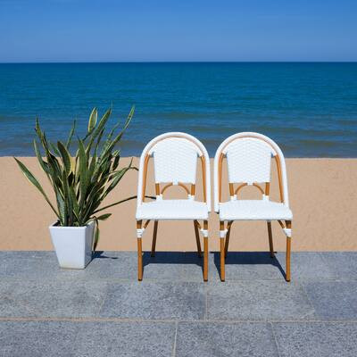 SAFAVIEH California Outdoor Side Chair Set of 2 (Fully Assembled) - 20 in. W x 22 in. D x 35 in. ... | Bed Bath & Beyond