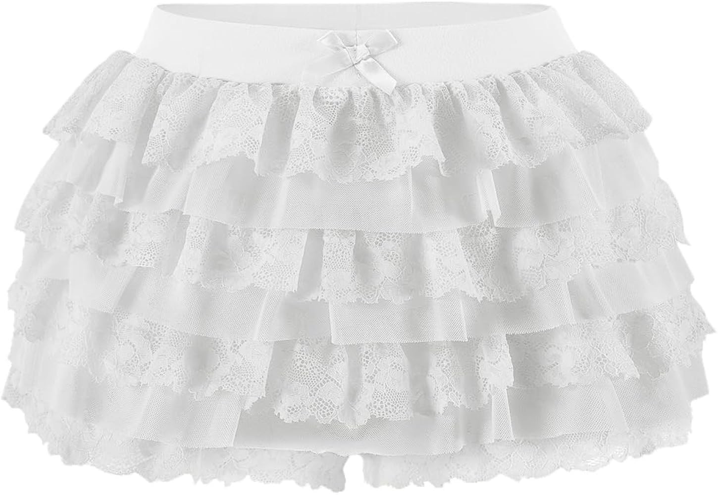 Women Y2K Lace Multi-Layered Bloomers, Lolita Ruffle Shorts, Sexy Short Pumpkin Pants, Elastic Wa... | Amazon (US)