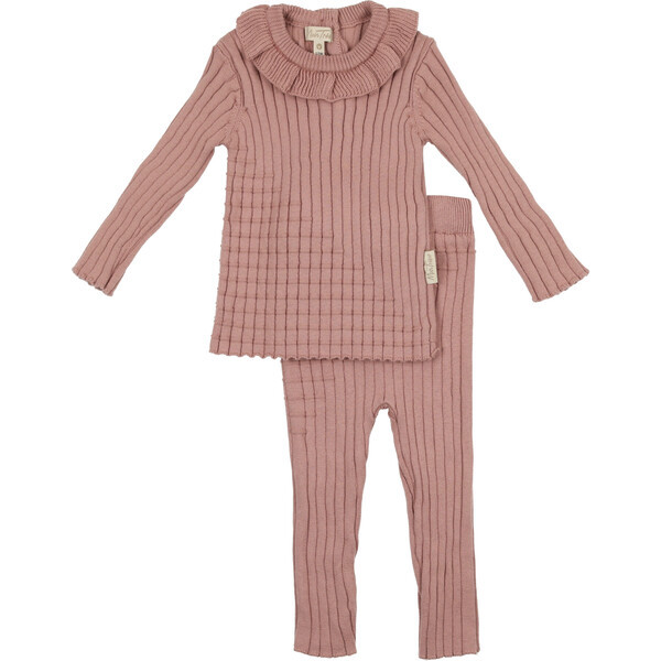 All Knit Up Girls Ensemble, Rosemary | Maisonette
