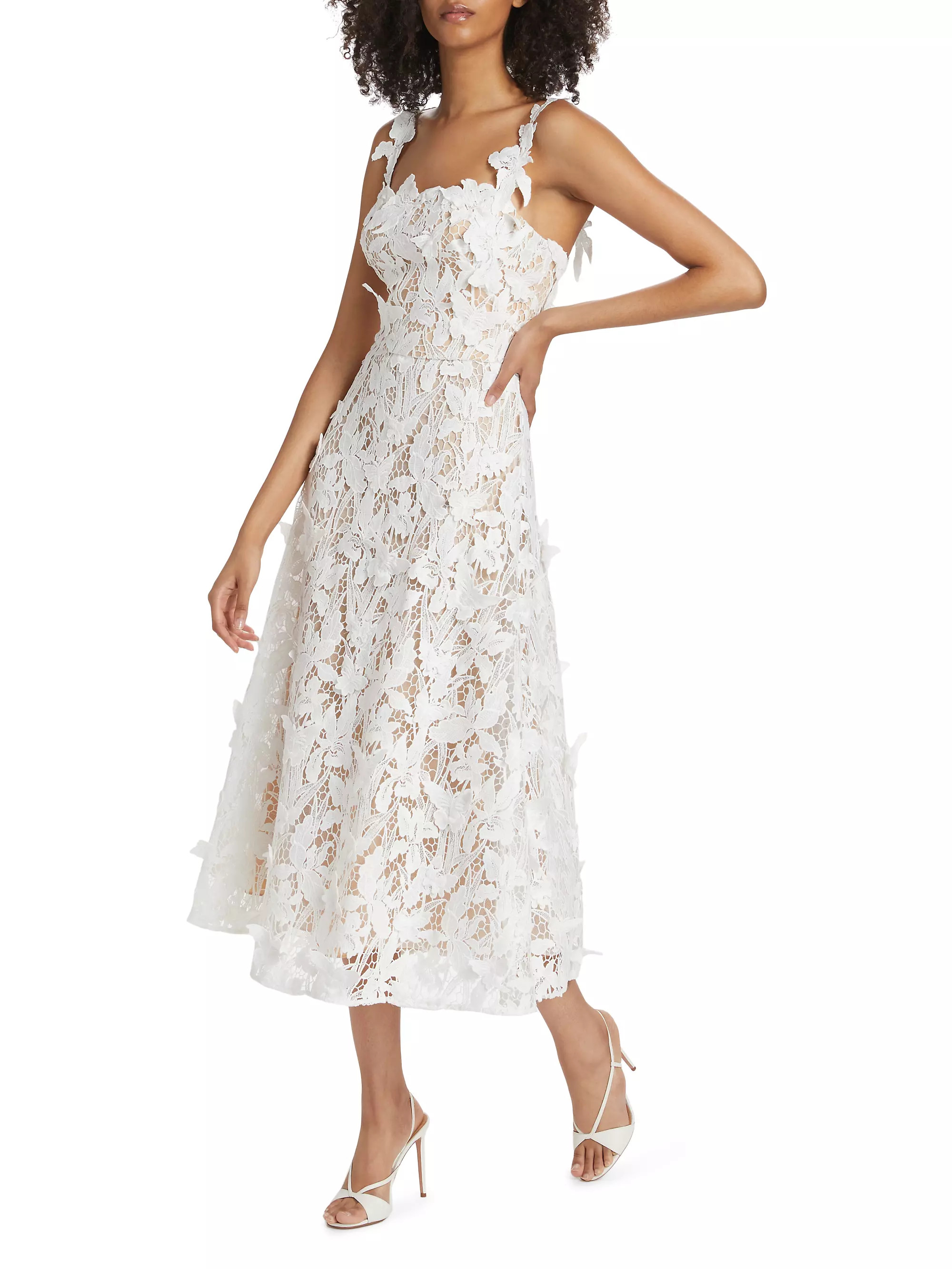 Guipure Lace A-Line Dress | Saks Fifth Avenue
