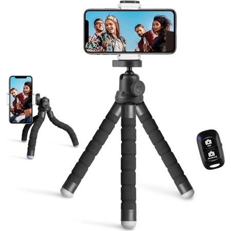 UBeesize Phone Tripod Portable and Flexible Tripod with Wireless Remote and Clip Cell Phone Tripod S | Walmart (US)