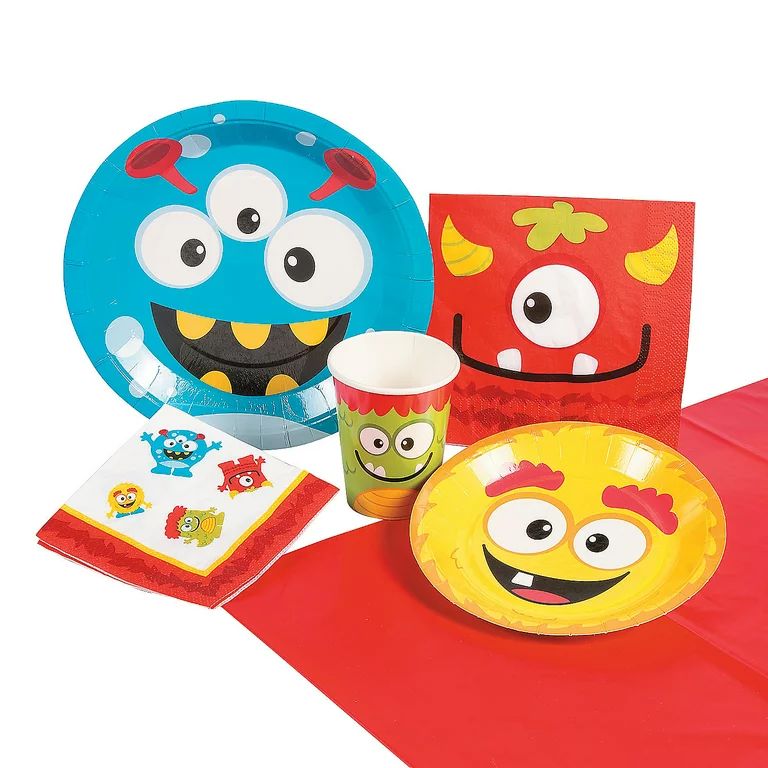 Lil’ Monster Tableware Kit for 8 Guests, Party Supplies, Halloween, 57 Pieces - Walmart.com | Walmart (US)