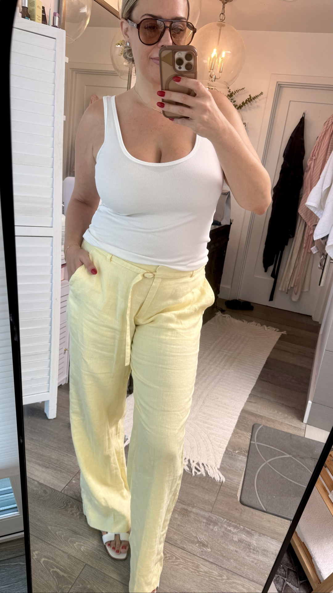 100% linen pants that are unlined! Love you so much because they are thin so they keep you cool and hot weather if you want to wear pants. Also, this is one of my favorite ribbed tanks.
The KNIX bodysuit is amazing for wearing under clothes as your bra and smoothing layer, I wear it all the time! ￼
Pants: 32 long
Top: large
Bodysuit: XL plus

#LTKgrwm #LTKootd #LTKMidsize