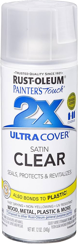 Rust-Oleum 346952 Painter's Touch 2X Ultra Cover Spray Paint, 12 oz, Satin Clear | Amazon (US)