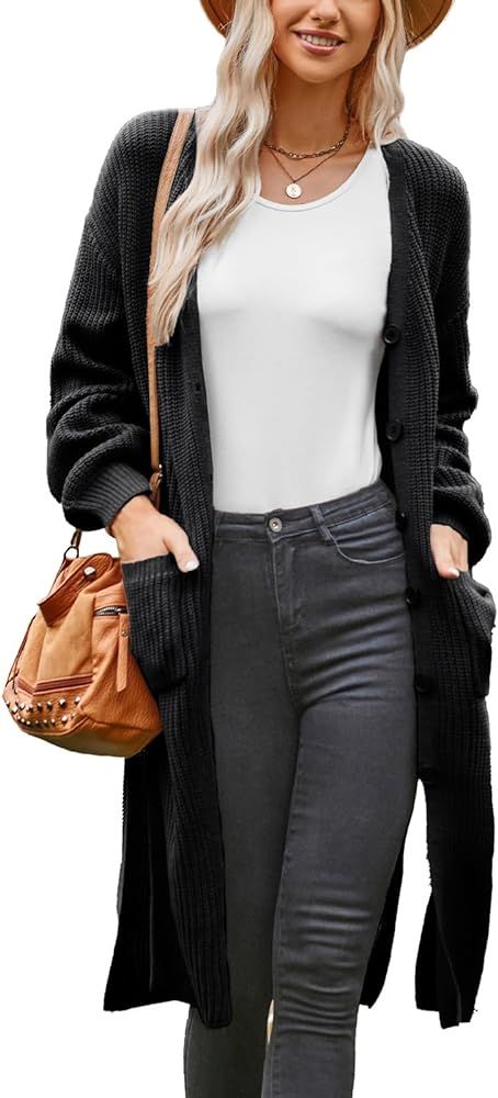 GRACE KARIN Duster Cardigans for Women Long Sleeve Split Long Cardigans Open Front Maxi Sweater C... | Amazon (US)