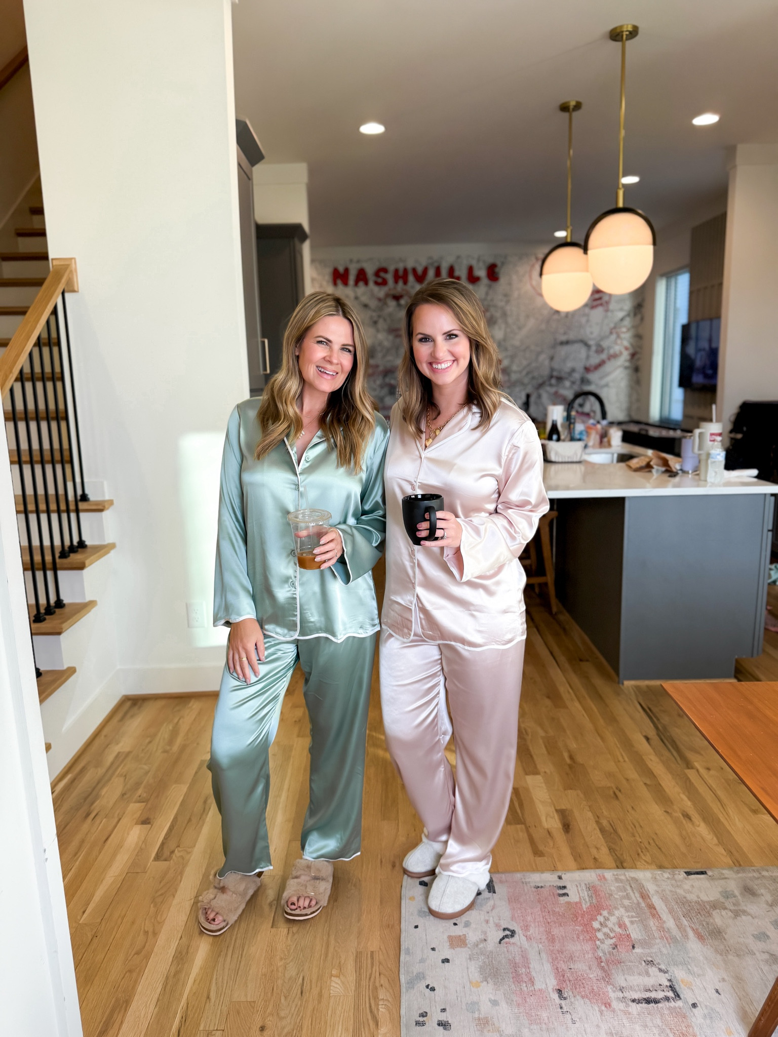 Gift idea for her: silky pajamas and the coziest furry slippers!! Our pjs are from Amazon and I love the scalloped hem line. 

Also linked some cute Santa mugs / holiday coffee mugs cups down below if you are in the market. Would make a great teacher gift idea with a gift card inside! 

Cozy house shoes: Mine are from Target and Erin’s are from Amazon. Super comfy & perfect for lounging. 


#LTKGiftGuide #LTKFindsUnder50 #LTKStyleTip