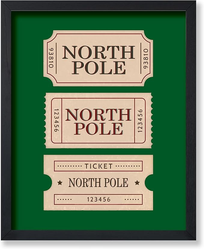 Poster Master North Pole Ticket Poster - Holiday Print - Christmas Art - Trendy Art - Modern Art ... | Amazon (US)