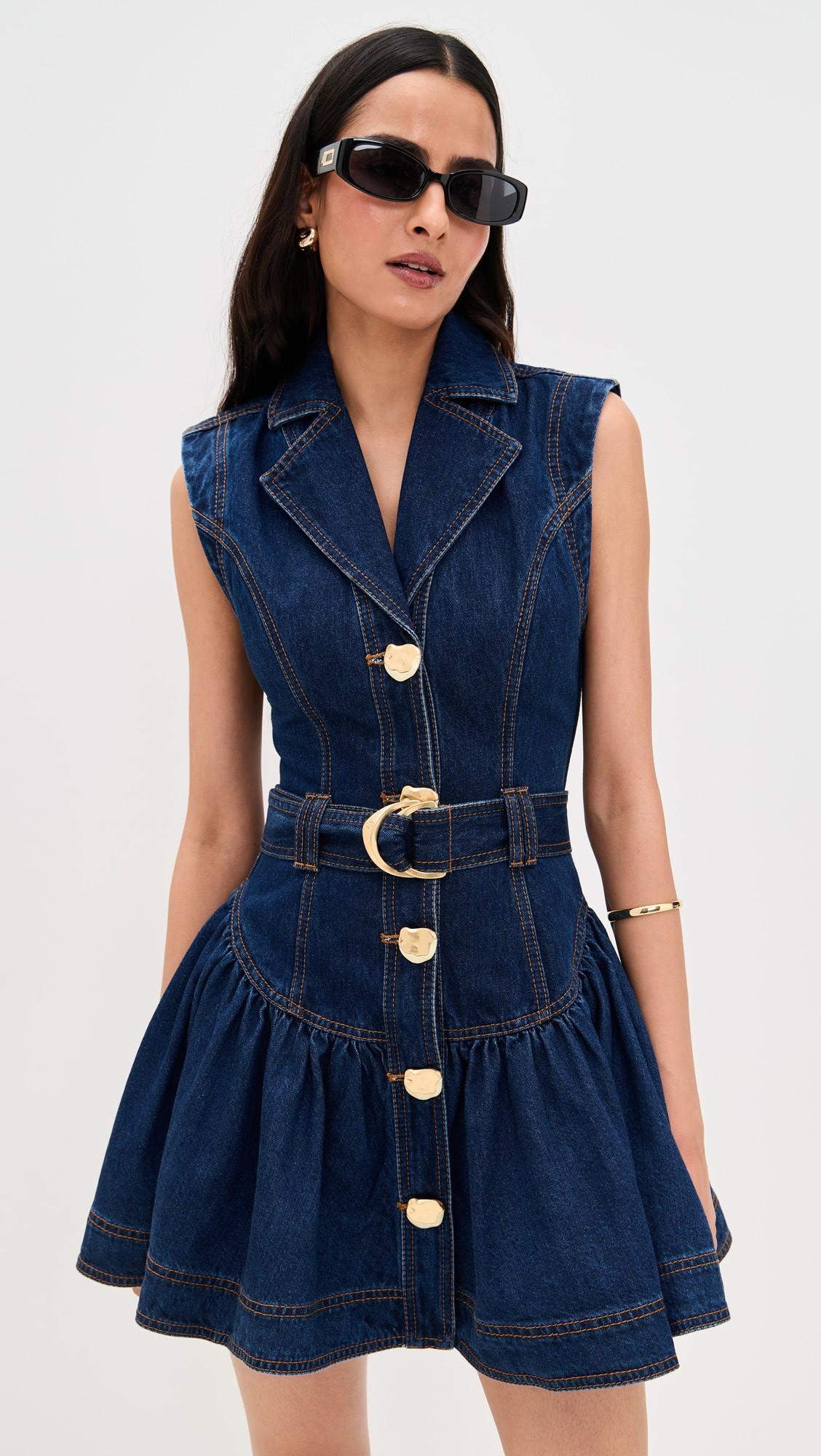 Elena Belted Denim Mini Dress | Shopbop