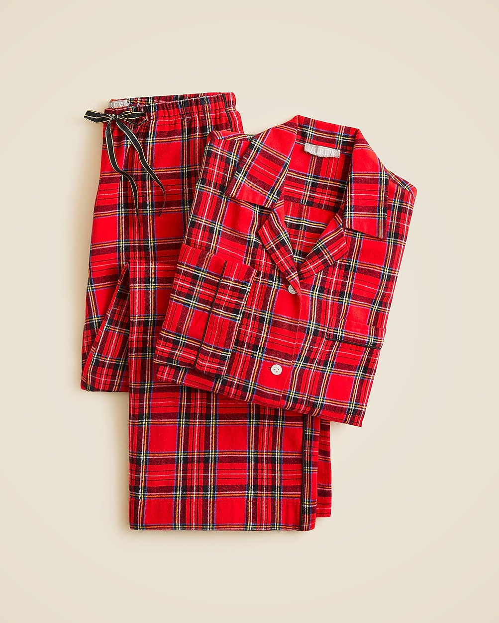Flannel long-sleeve pajama pant set in Good Tidings plaid | J. Crew US
