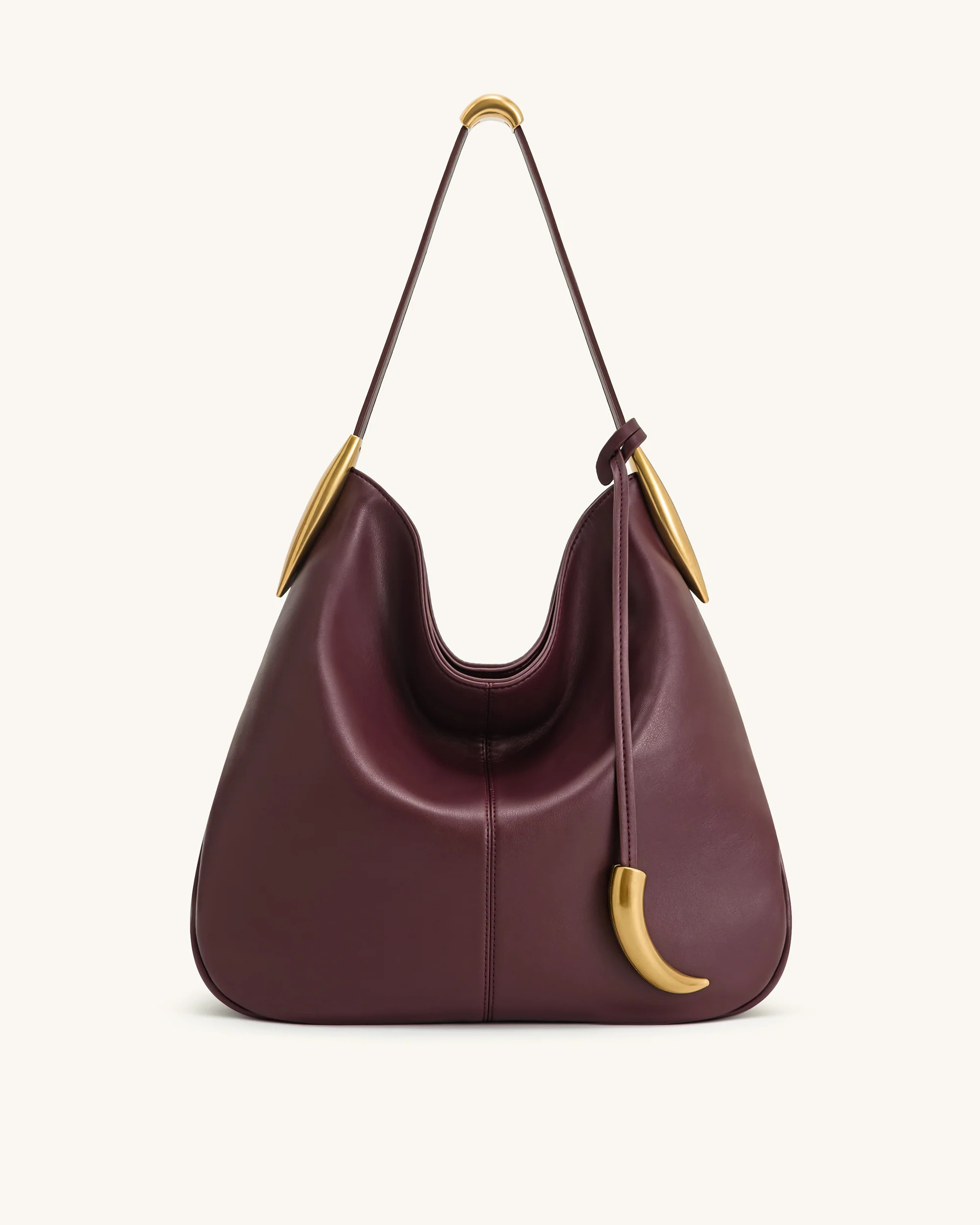 Nina Metal Charm Hobo Bag - Burgundy | JW PEI US