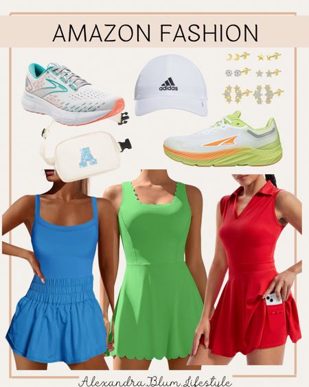 Cute athletic dresses from Amazon fun summer colors, running shoes, diamond earrings, and athletic baseball hat! Casual outfits! Amazon finds! Hiking outfits! 

#LTKShoeCrush #LTKFindsUnder50 #LTKActive