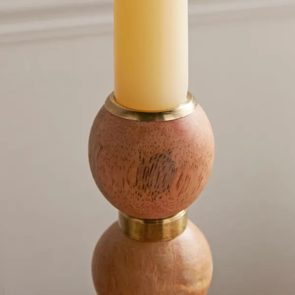 Wooden Candlestick Holder | Dunelm