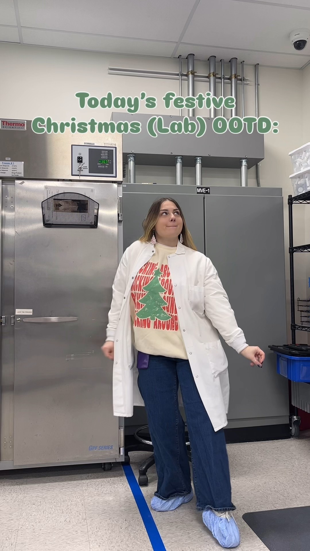✨Rockin’ around the lab… but make it festive!✨

Holiday sweatshirt? Check.
Christmas tree cake earrings? Double check. 
Cozy jeans + comfy vibes? Always.

If you’re already in your holiday era, this Christmas sweatshirt and tree cake earrings combo is the easiest way to bring a little festive cheer to your everyday outfit, especially on busy work days! 🎁

My adorable earrings are from @madebymagicdesigns but comment “ROCKIN” to have the links for everything sent your way! 🎄

Perfect for: holiday outfits, casual Christmas style, cozy winter fashion, festive workwear inspo, and comfy December OOTDs.

#christmassweatshirt #holidayoutfitideas #cozychristmasstyle #festiveootd #christmastreeearrings #wintercasualoutfit #holidayfashioninspo #christmasoutfitideas #ltkholiday #ltkfashion #cozyseason 

#LTKHoliday #LTKSeasonal #LTKFindsUnder50
