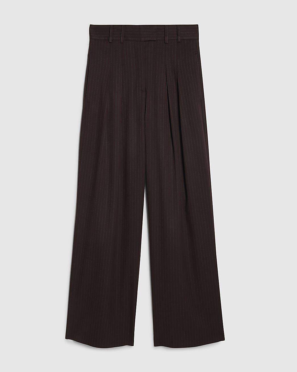 Red Pinstripe Pleated Wide Leg Trousers | River Island UK & IE