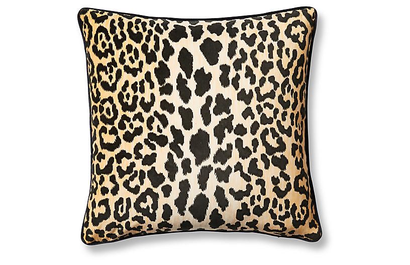 Leopard 19x19 Pillow, Brown/Black | One Kings Lane