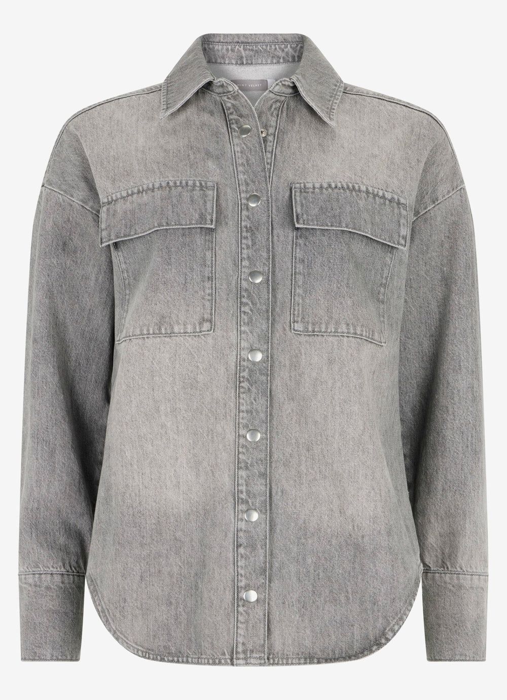 Grey Oversized Denim Shirt | Mint Velvet