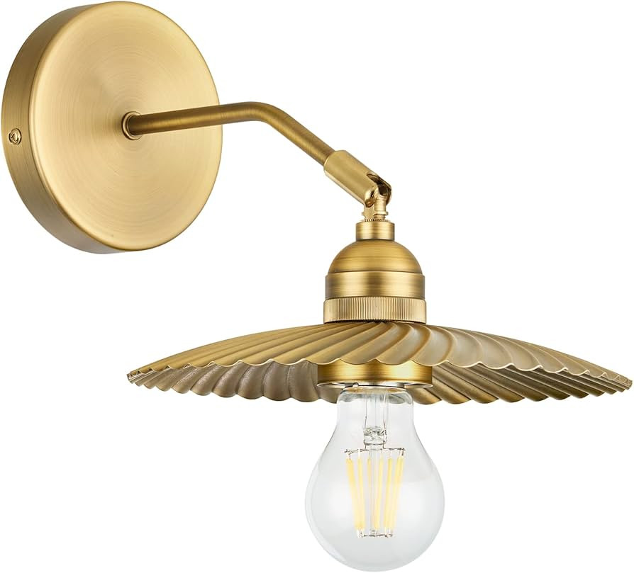 TERLEENART 1 pcs Metal Aged Brass Wall Sconce with Unique Swirl Pattern,Home Decor Art Industrial... | Amazon (US)