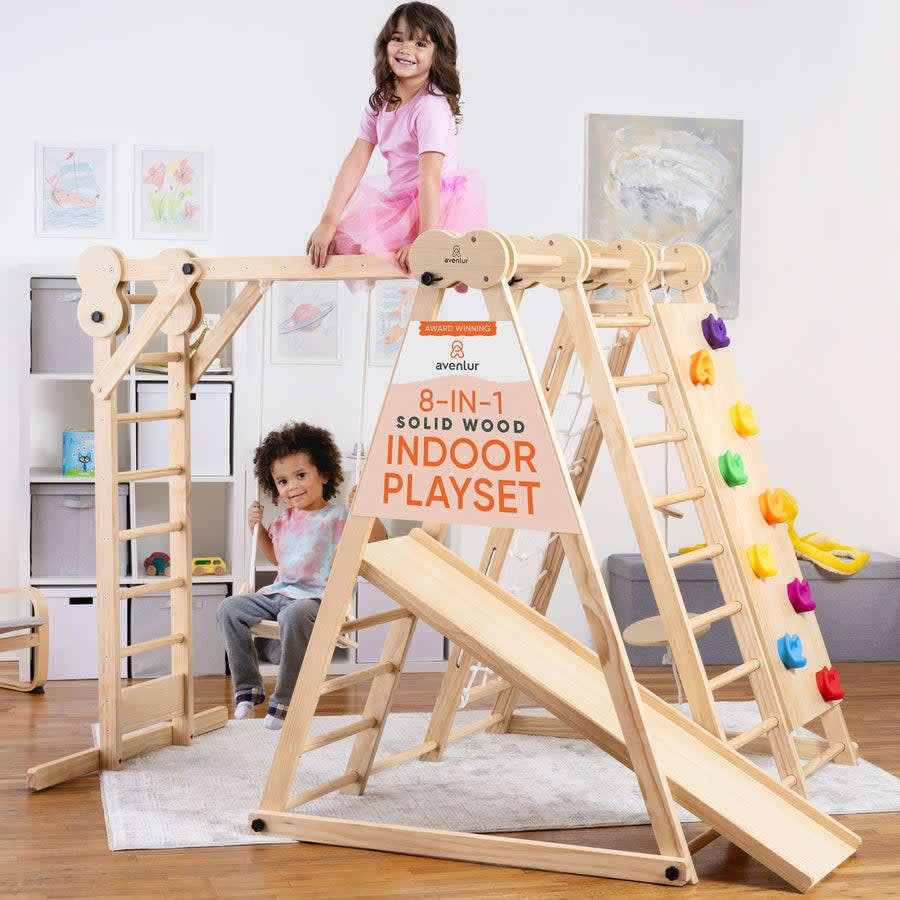 Avenlur | Chestnut - 8-in-1 Jungle Gym for Toddlers | Outdoor Play | Natural/Large | Wood | Kids | Kids Toys | Maisonette | Maisonette