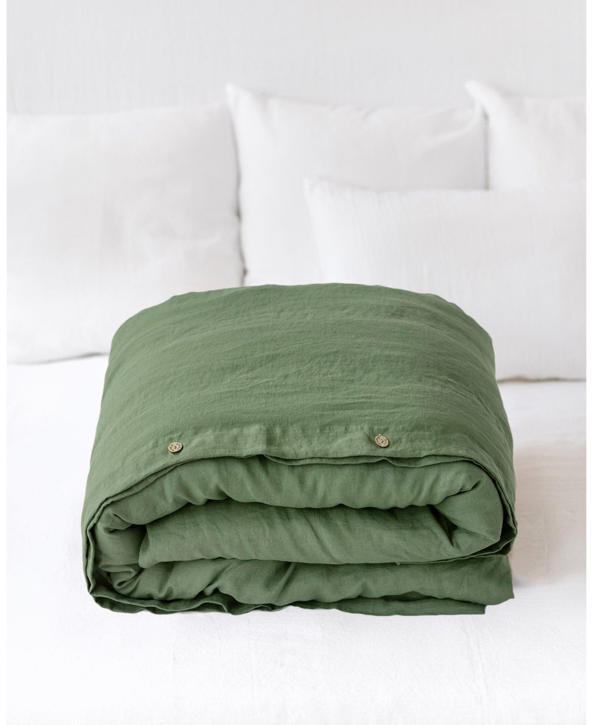 MagicLinen Linen Duvet Cover - Forest green | Macy's