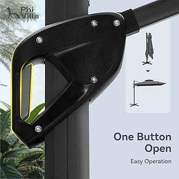 PHI VILLA Cantilever Patio Umbrella with Base, 9' X 12' Outdoor Large Rectangluar Umbrellas with ... | Amazon (US)