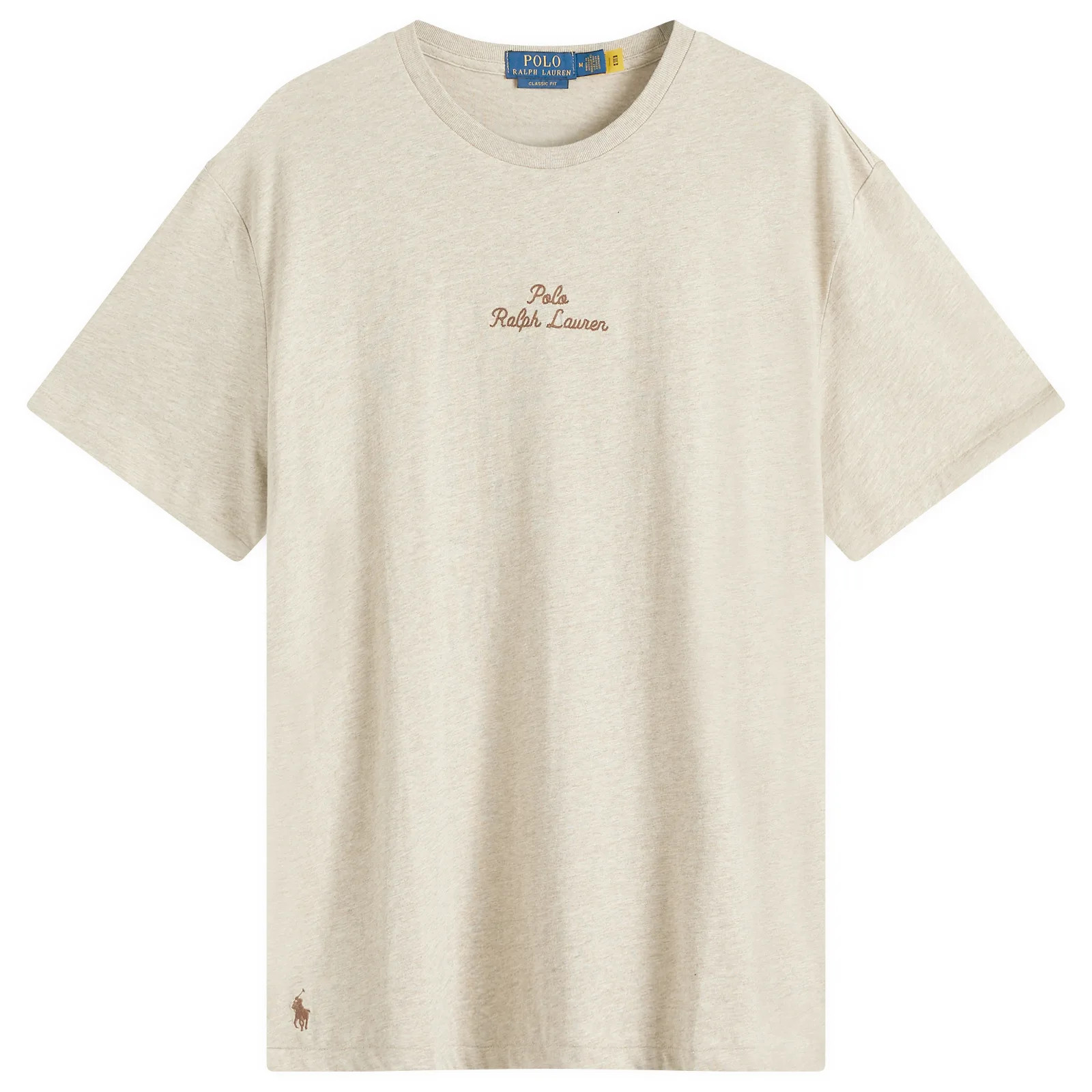 Polo Ralph Lauren Men's Classic Fit Embroidered Script Logo T-Shirt in Tuscan Beige Heather, Size Small | END. Clothing