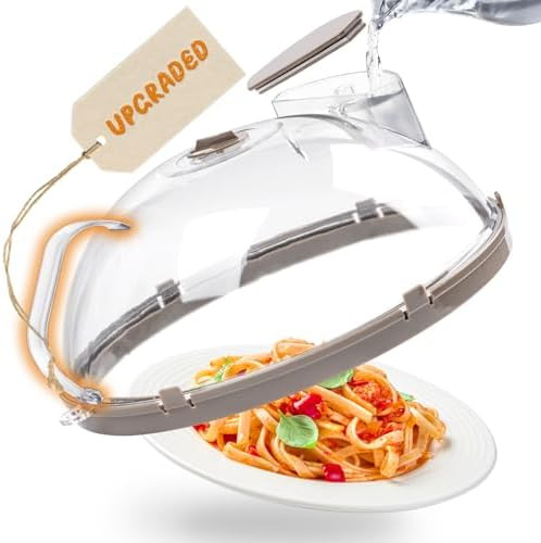 Microwave Splatter Cover for Food, Upgraded Microwave Cover with Water Steamer, Integrated Handle... | Amazon (US)