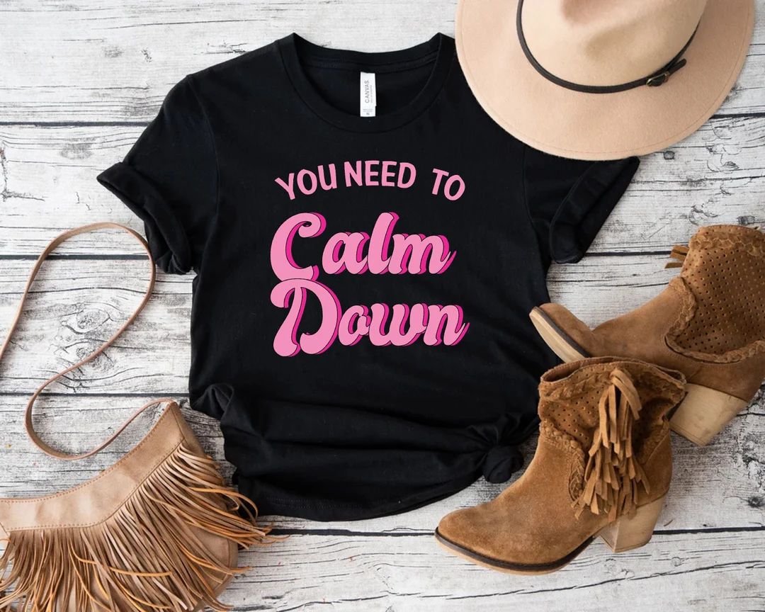 Calm Down Retro Style T-Shirt,Swiftie Lover T-Shirt,Summer Concert Tee,Song Lyrics Shirt,Music Lo... | Etsy (CAD)
