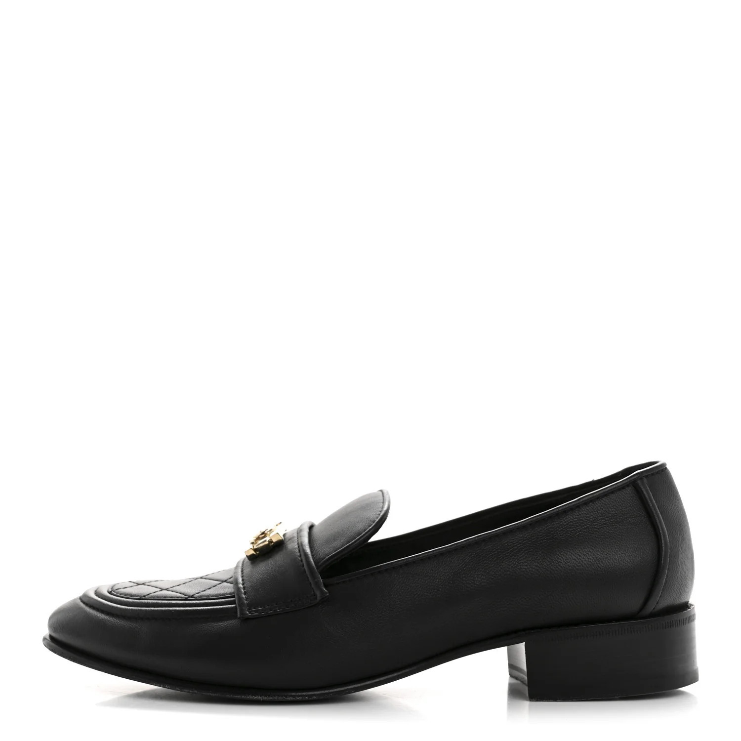 Chanel Lambskin Quilted Boy Loafers 39.5 Black 1730523 | FASHIONPHILE (US)