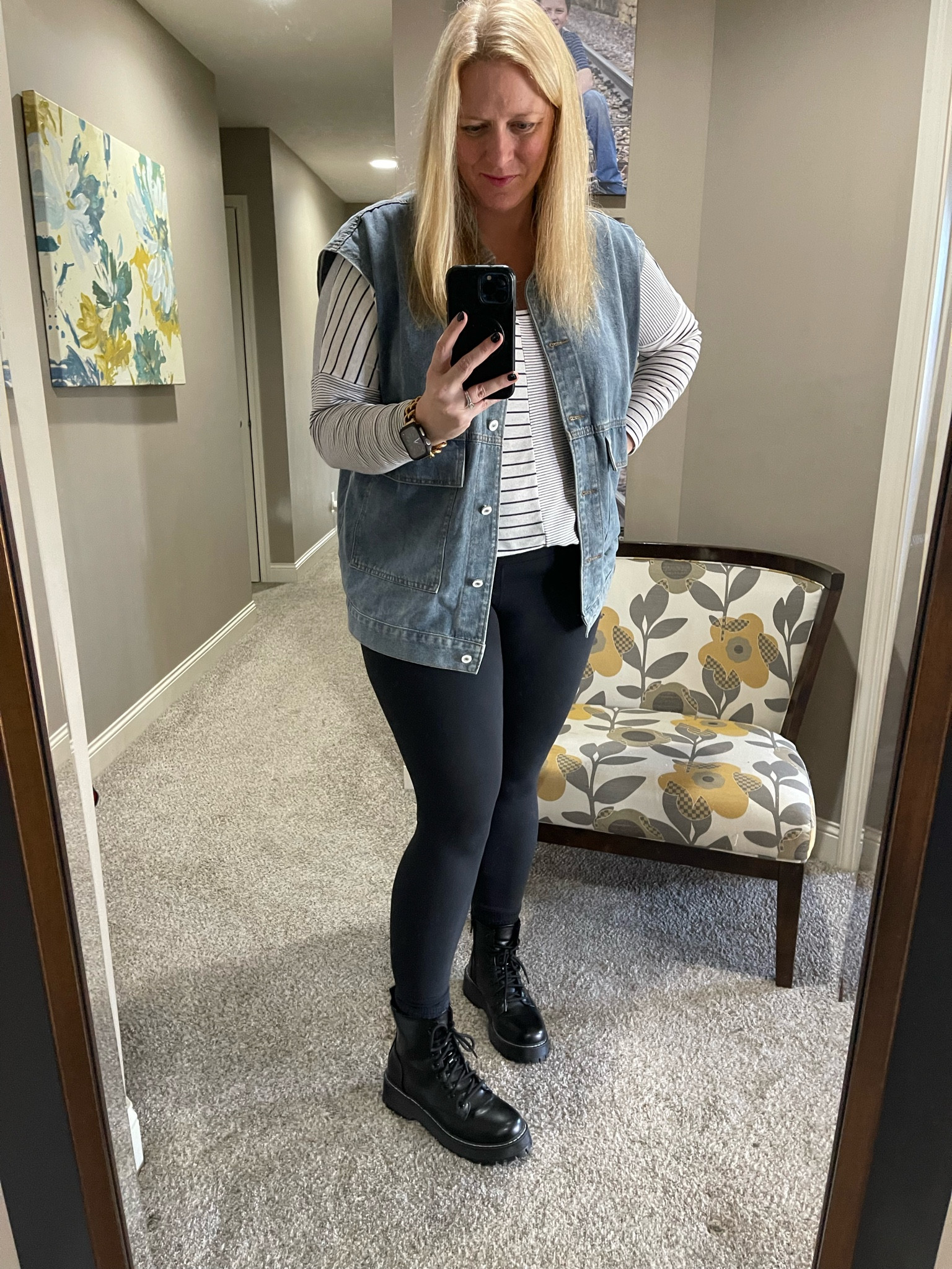Vest: XL
Leggings: XL
Boots: I’m a size 9.5 but they didn’t offer that size so I sized up and a 10 is perfect 

Sorry I can’t link the long sleeve T-shirt. 
I’m a size 12/14 

#LTKMidsize