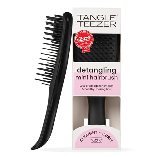 Tangle Teezer Ultimate Detangler Brush, Eliminates Knots & Reduces Breakage, Travel-Size Mini Hair Brush for Straight to Wavy Hair Types, Black | Amazon (US)