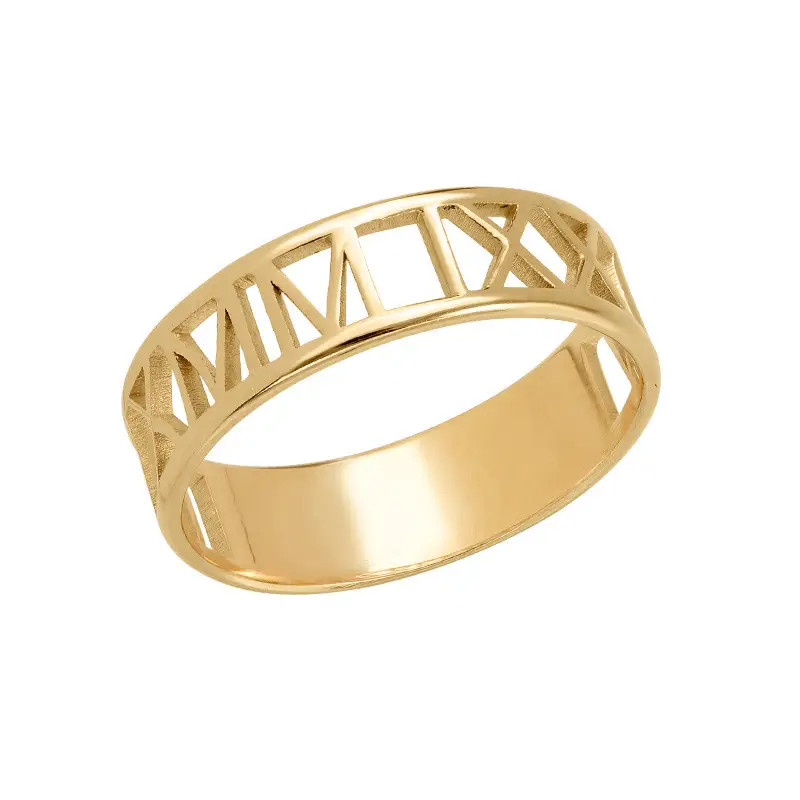 Gold Plated Roman Numeral Ring | MYKA