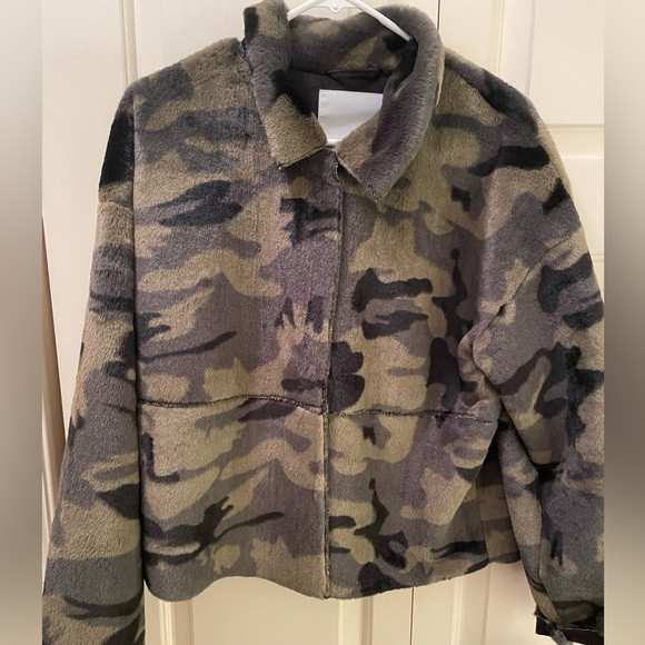 Anthropologie NVLT Camo faux fur jacket | Poshmark