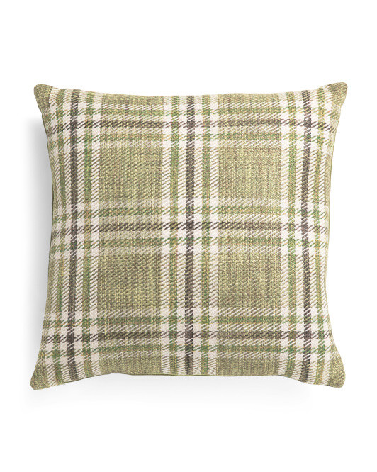 20x20 Made In Usa Mariga Plaid Feather Filled Luxury Pillow | TJ Maxx