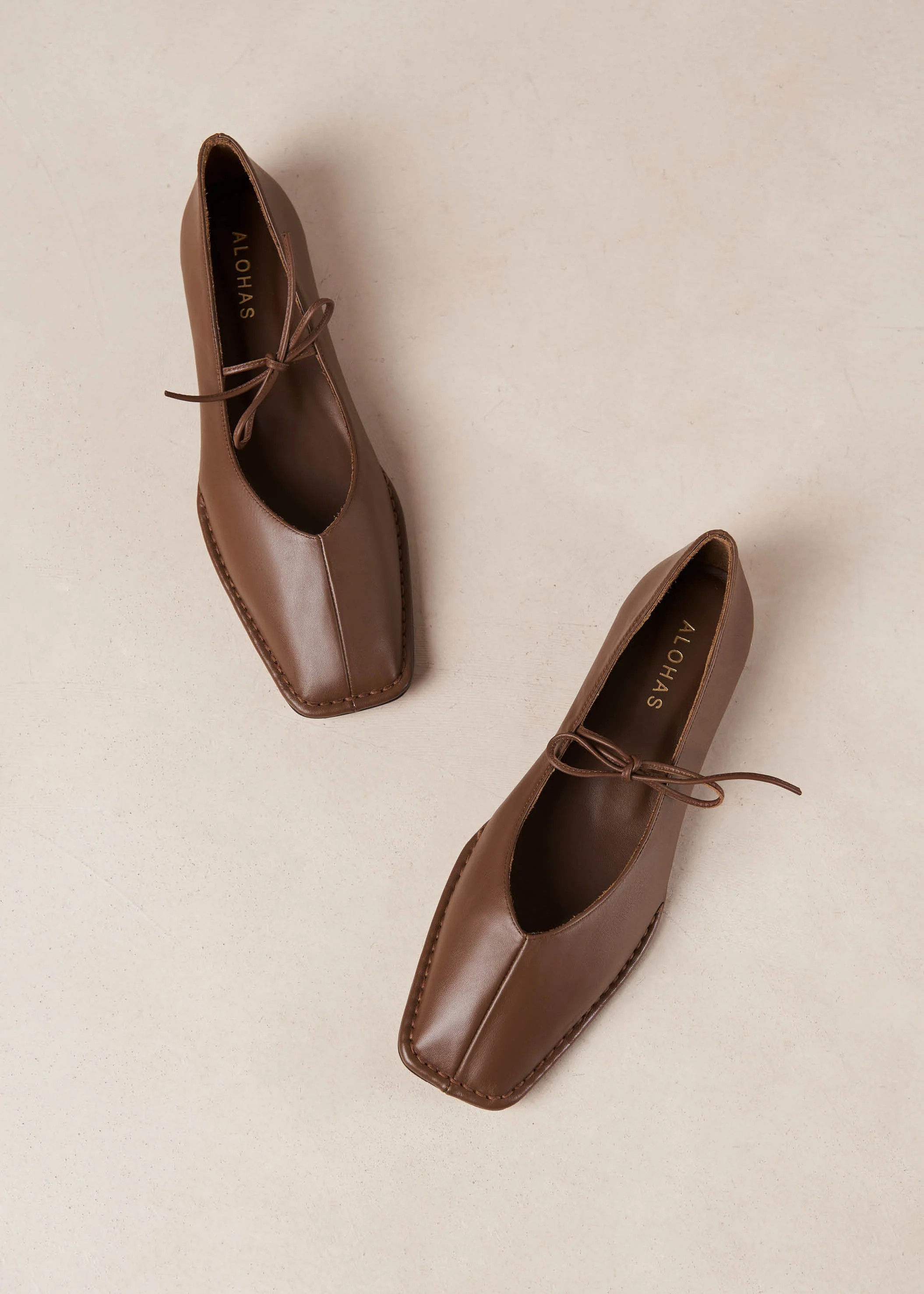 Sway - Brown Leather Ballet Flats | ALOHAS | Alohas UK