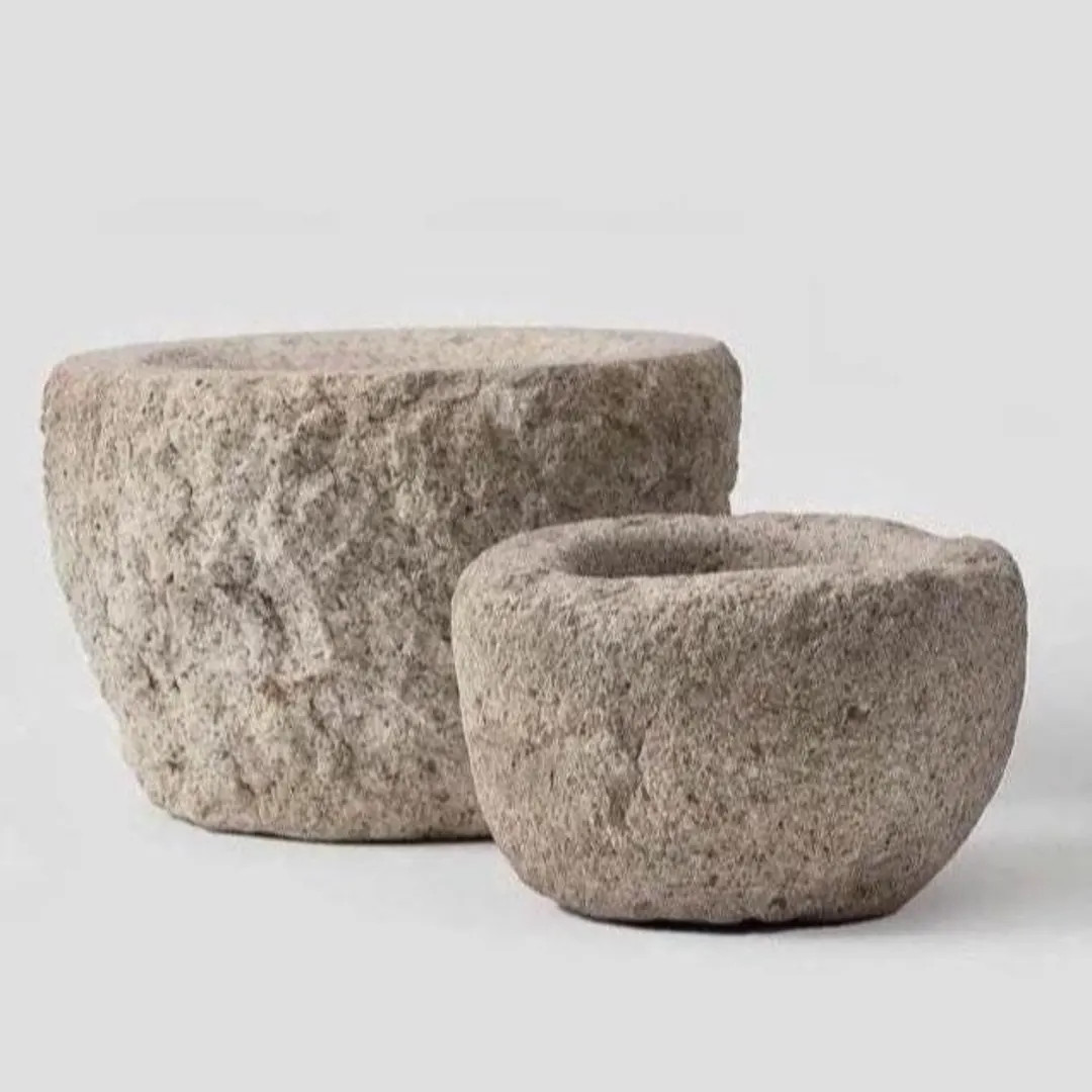 Stone Mortar Pot Bowl Decorative Vessel Accent Handcrafted Unique - Etsy | Etsy (US)