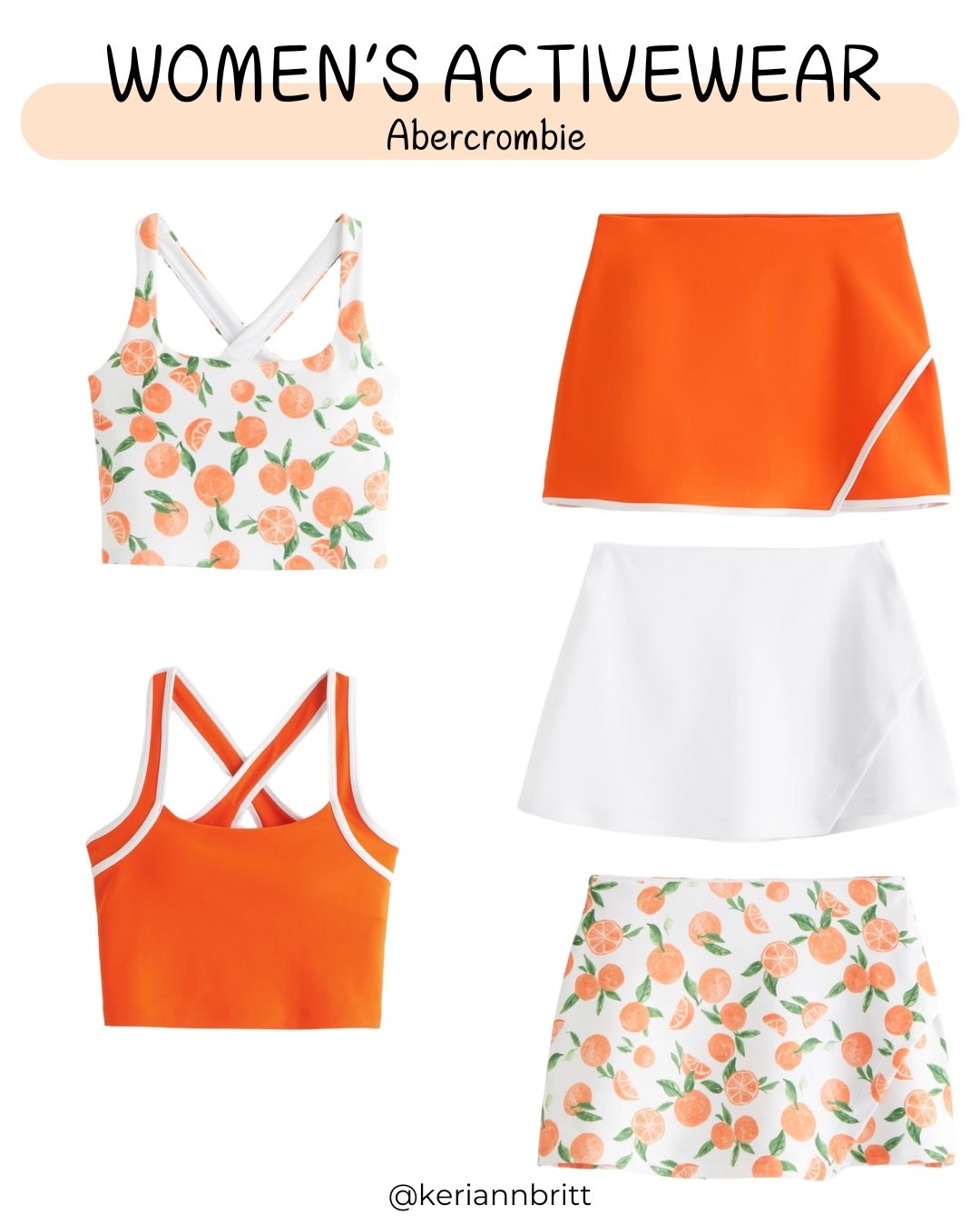 Abercrombie Women’s Activewear 

Summer skort / tennis skirt / mix and match / a&f / tennis outfit 

#LTKSeasonal #LTKActive #LTKStyleTip