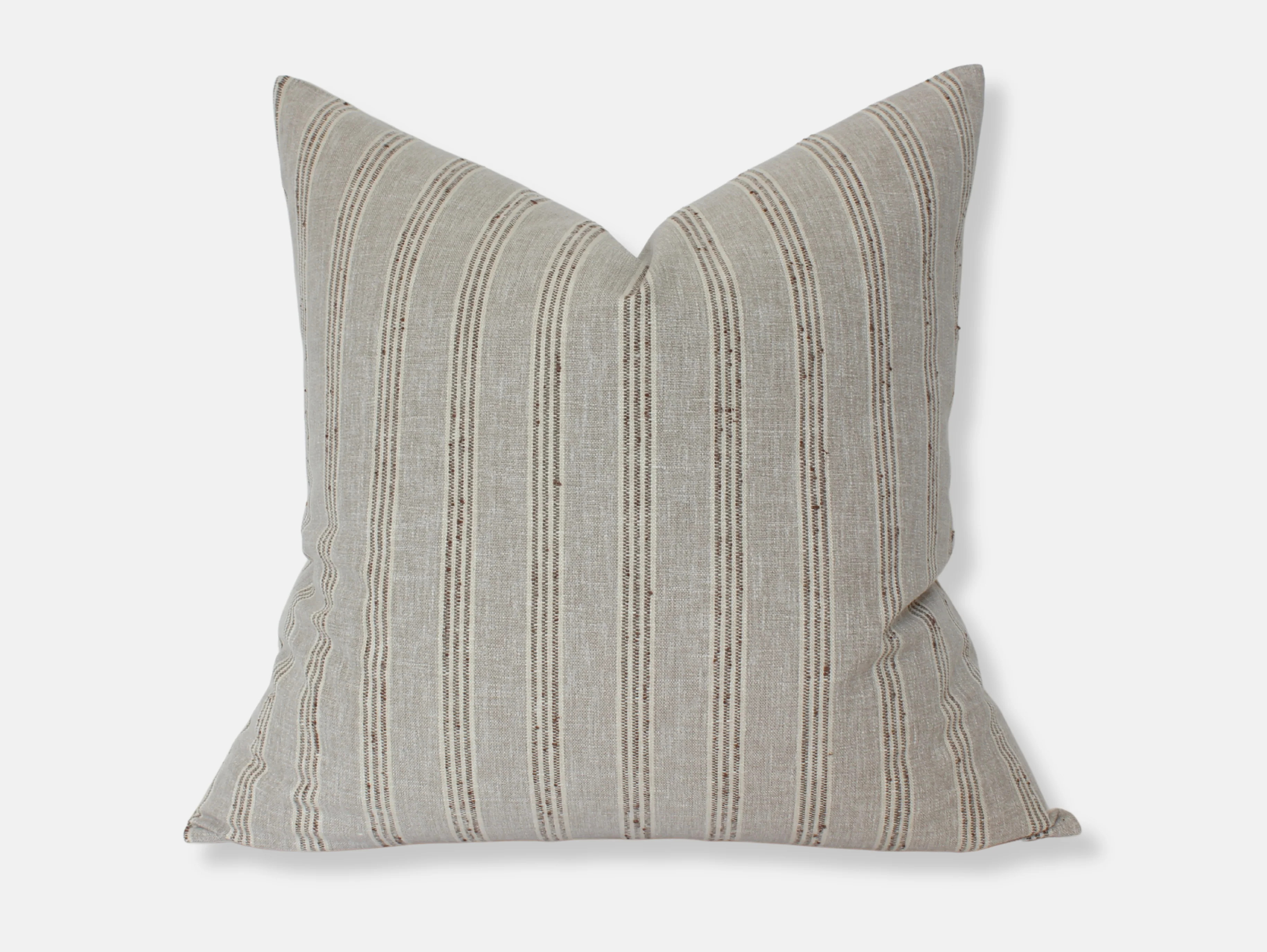 20x20 Neutral Beige Striped Pillow Cover | Linen & Clove