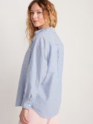 Oversized Poplin Boyfriend Shirt for Women | Old Navy (US)