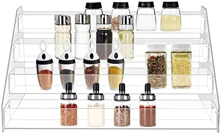 WUIVIUT Spice Rack Organizer For Cabinet, 1 4/5 in/Tier Acrylic Tiered Spice Shelf Can Storage Organ | Amazon (US)