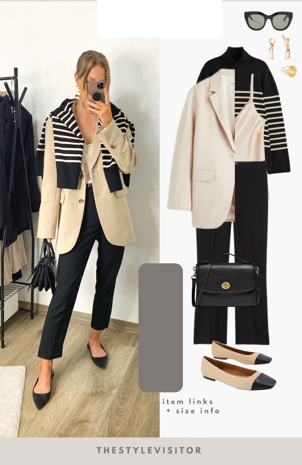 Another classic work outfit. You saw it in my latest reel but didn’t throw the jumper over my shoulders then. I’d stick to your own size or size up if between sizes as the jumper has quite short sleeves. 

Leave a 🖤 if you want to see more classic work outfits like this

#workoutfit #workwear #officelook #officeoutfit #office #striped #sweater #beige #blazer 

#LTKstyletip #LTKSeasonal #LTKworkwear