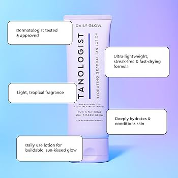 Tanologist Hydrating Daily Glow Body Lotion- Medium/Dark, Gradual Tanning Lotion, No Fake Tan Sme... | Amazon (US)